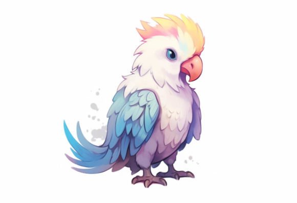 Adorable Cockatoo Kawaii Animal Art for Your Projects