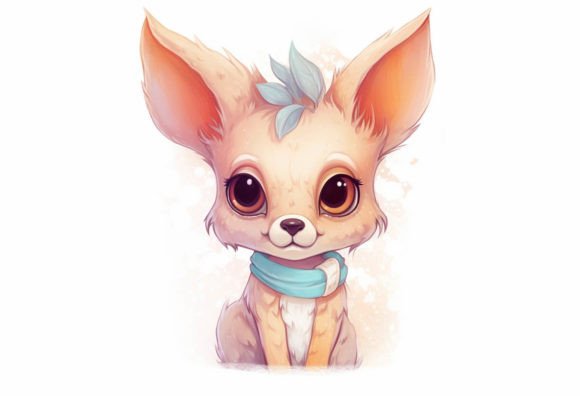 Adorable Kangaroo Kawaii Digital Wall Art for Your Projects