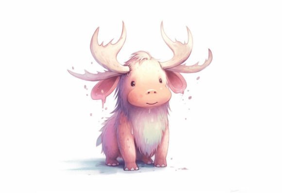 Adorable Moose Kawaii Animal Art for Your Projects