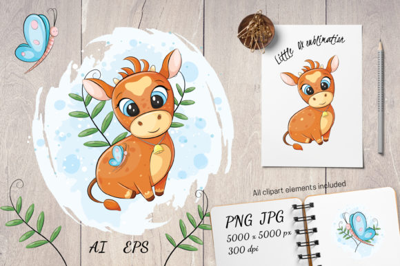 Adorable Ox Illustrations for Modern Creative Projects
