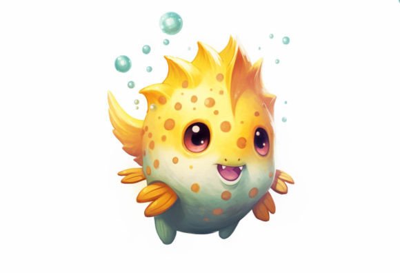 Boxfish Kawaii Animal: The Ultimate Digital Wall Art for Creatives