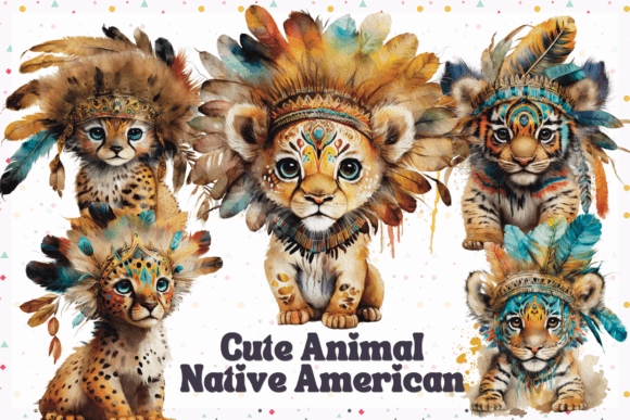 Charming Cute Animal Native Americans for Creative Projects
