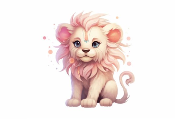 Charming Lion Kawaii Animal Art for Your Creative Projects
