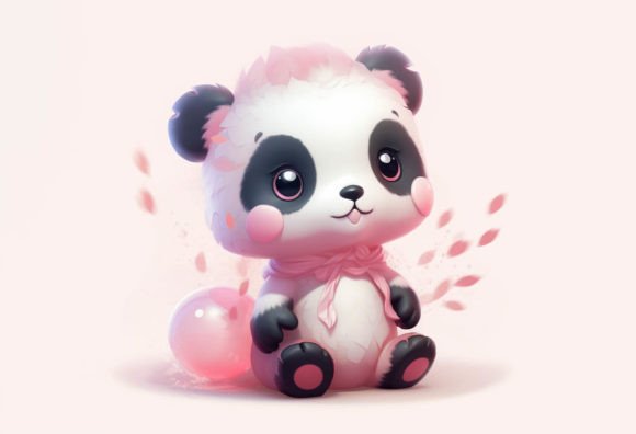 Charming Panda Kawaii Animal Digital Art for Your Projects