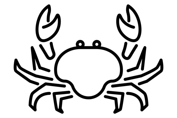 Crab Line Icon: Marine Animal Sea Shell for Creative Projects
