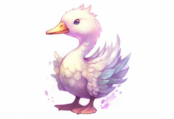 Embrace Playful Charm with Goose Kawaii Animal Art