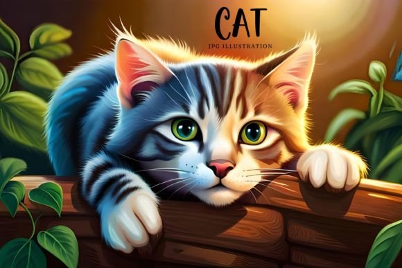 Enlivening Your Digital Space with Cat in the Garden